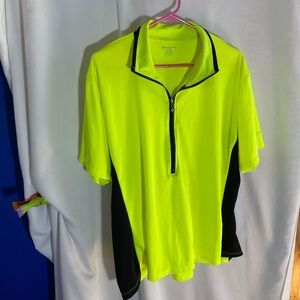 Aero Tech Designs, Yellow and Black Half-Zip Cycling Shirt, XXL